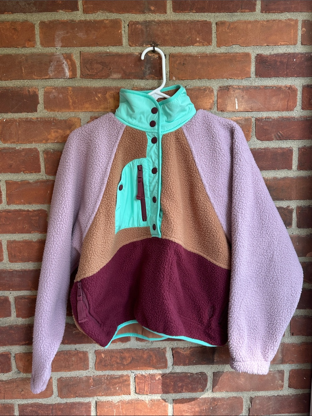 Free people Movement Hit The Slopes Colorblock Fleece Pullover XS NWOT